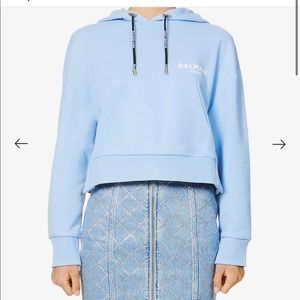 Balmain cropped logo print hoody size M